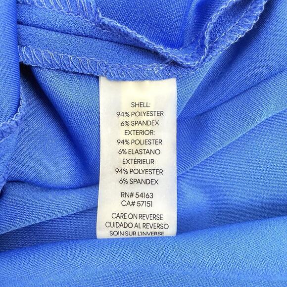 NWT Calvin Klein Midi Sheath Dress Size 4 Royal Blue Ruffle Hem Stretch Cocktail - Picture 11 of 16